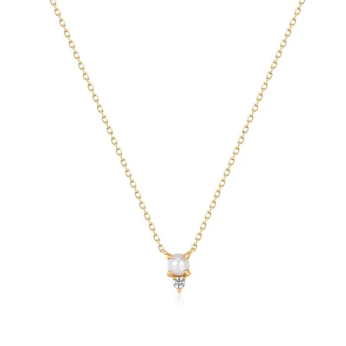 Aurelie Gi Necklaces TALIA White Pearl White Sapphire Necklace