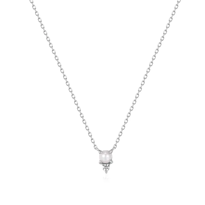 Aurelie Gi Necklaces TALIA White Pearl White Sapphire Necklace