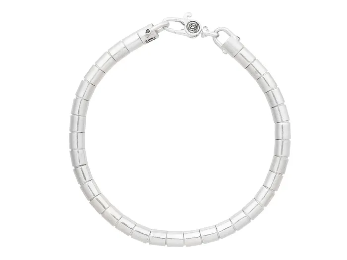 Bracelets GG SILVER NEW GURHAN Mens Sterling Silver Beaded SingleStrand Bracelet Large Tube Beads Bracelets GG SILVER NEW GURHAN Mens Sterling Silver Beaded SingleStrand Bracelet Large Tube Beads