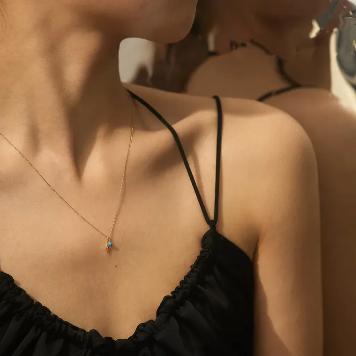 Charm Necklaces Aurelie Gi AZURE Turquoise Charm