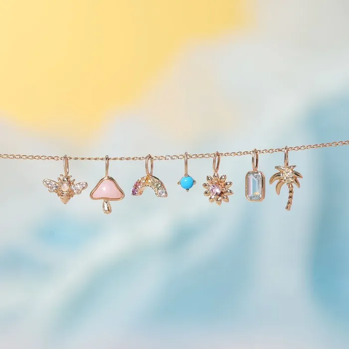 Charm Necklaces Aurelie Gi AZURE Turquoise Charm