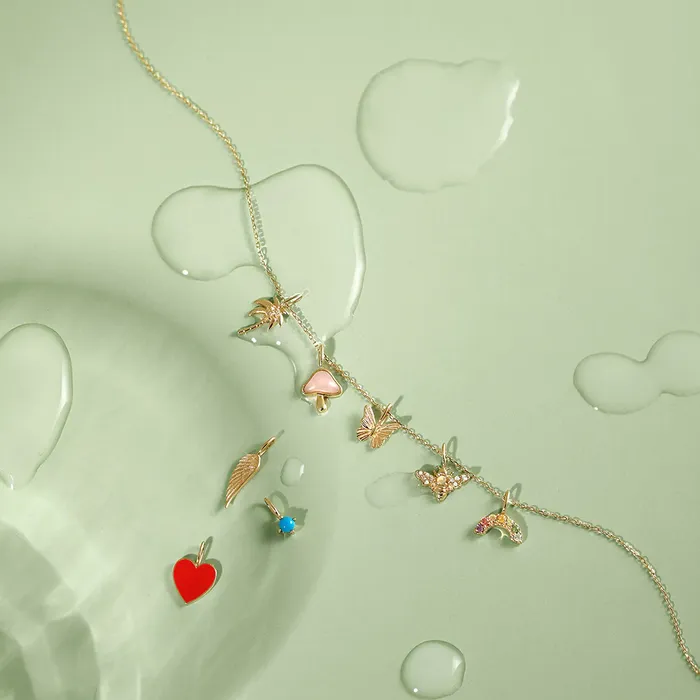 Charm Necklaces Aurelie Gi AZURE Turquoise Charm