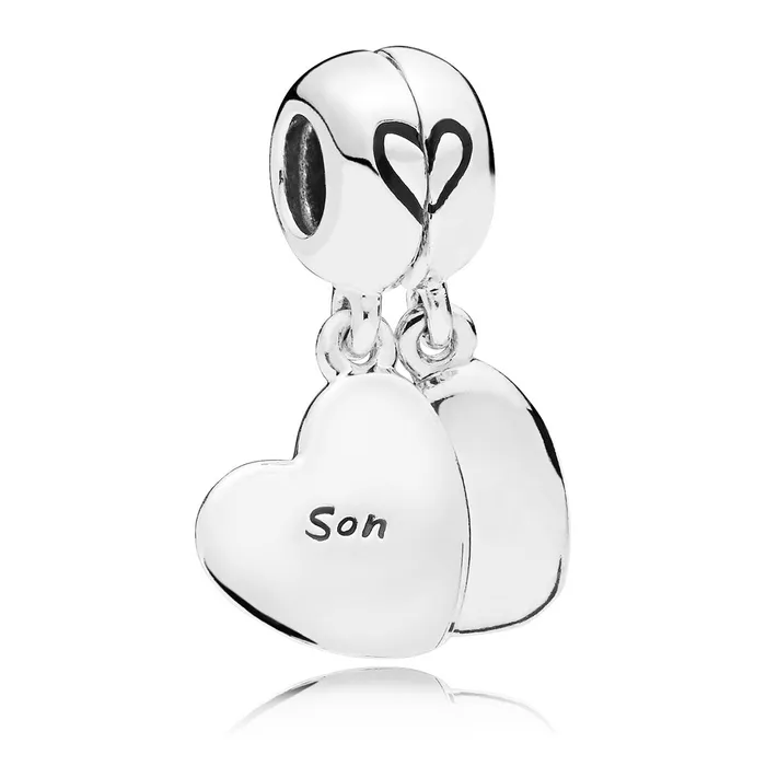 Charm Necklaces Pandora Pandora Mother Son Heart Split Dangle Charm