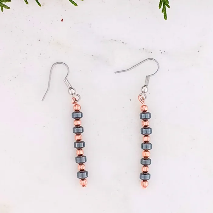Cherokee Copper Earrings Hemitite and Copper Earrings Limited Edition