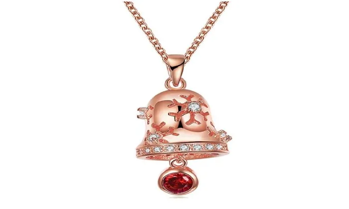 Christmas Zircon Rose Necklace sparklingselections Necklaces