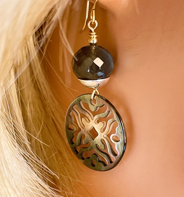 Elisa Ilana Earrings Mother of Pearl Labradorite Earrings Elisa Ilana Earrings Mother of Pearl Labradorite Earrings