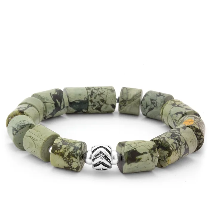 Elisa Ilana Green Camouflage Jasper Stretch Bracelet Bracelets Elisa Ilana Green Camouflage Jasper Stretch Bracelet Bracelets