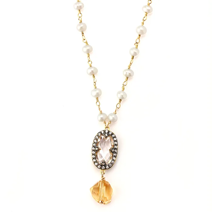 Elisa Ilana Necklaces Pearl Citrine Necklace 347155