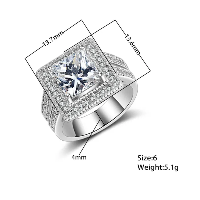 Engagement SquareShape Ring for Women sparklingselections Rings Engagement SquareShape Ring for Women sparklingselections Rings