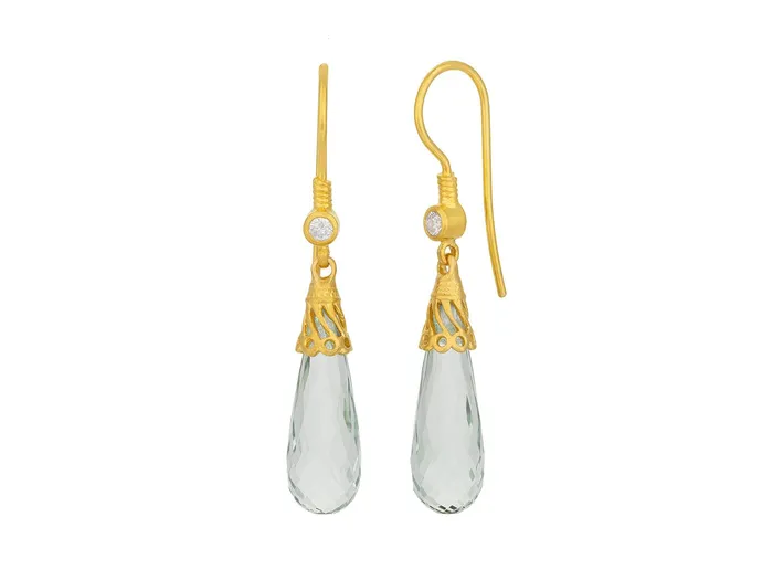 GG GOLD OOAK Earrings GURHAN Spell Gold Amethyst Single Drop Earrings 21x7mm Teardrop on Wire Hook GG GOLD OOAK Earrings GURHAN Spell Gold Amethyst Single Drop Earrings 21x7mm Teardrop on Wire Hook