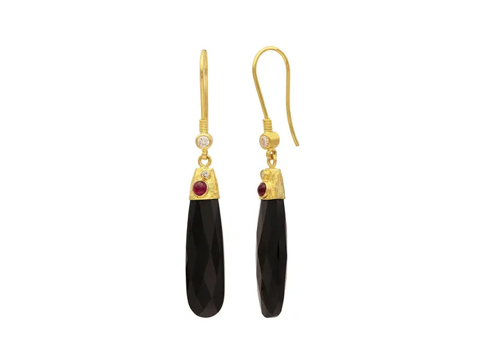 GG GOLD OOAK Earrings GURHAN Spell Gold Spinel Single Drop Earrings 30x8mm Flat Drop on Wire Hook GG GOLD OOAK Earrings GURHAN Spell Gold Spinel Single Drop Earrings 30x8mm Flat Drop on Wire Hook