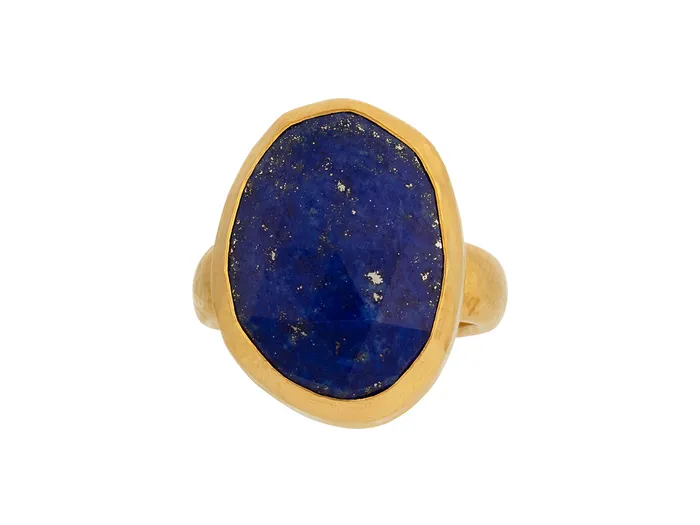 GG GOLD OOAK GURHAN Elements Gold Lapis Cocktail Ring 21x16mm Amorphous Stone Rings GG GOLD OOAK GURHAN Elements Gold Lapis Cocktail Ring 21x16mm Amorphous Stone Rings