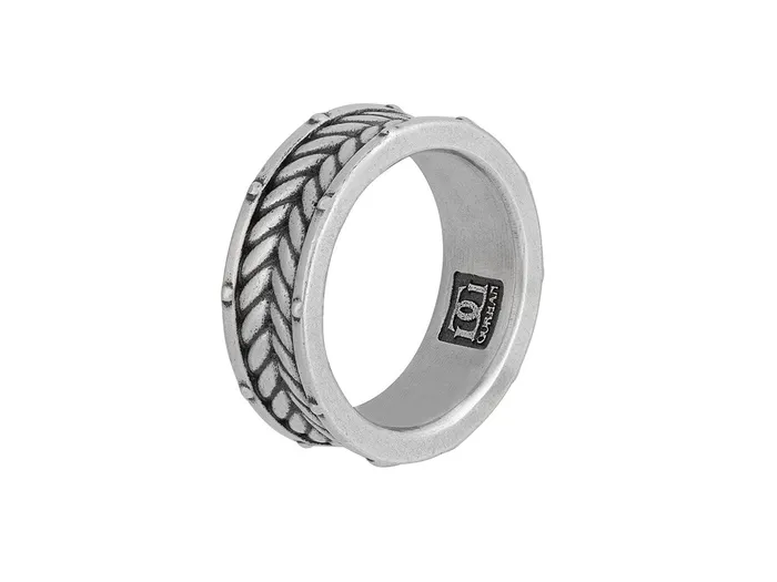 GG SILVER CLS Rings GURHAN Mens Sterling Silver Band Ring Medium Chevron