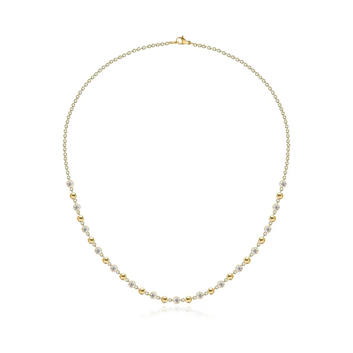 Gold and Diamonds Balls Necklace Alev Jewelry Necklaces