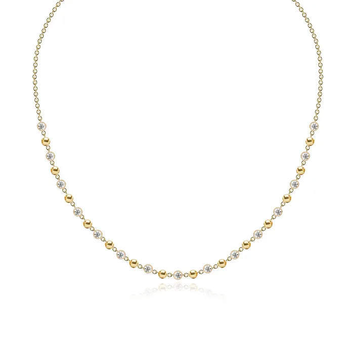 Gold and Diamonds Balls Necklace Alev Jewelry Necklaces