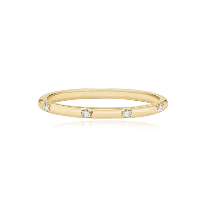 Gold with Diamonds Wedding Band Alev Jewelry Rings