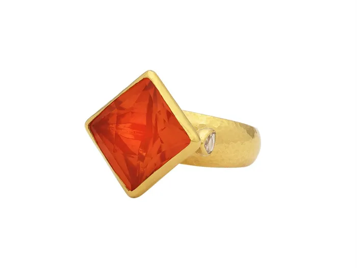 GURHAN Prism Gold Mexican Opal Cocktail Ring 14mm Square GG GOLD OOAK Rings GURHAN Prism Gold Mexican Opal Cocktail Ring 14mm Square GG GOLD OOAK Rings