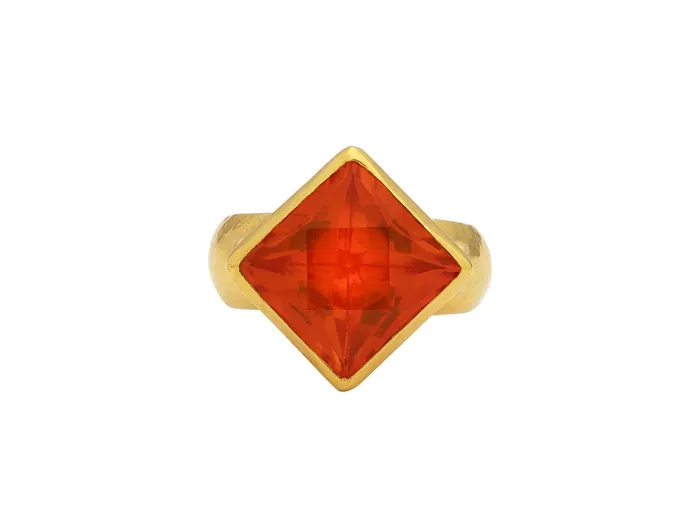 GURHAN Prism Gold Mexican Opal Cocktail Ring 14mm Square GG GOLD OOAK Rings GURHAN Prism Gold Mexican Opal Cocktail Ring 14mm Square GG GOLD OOAK Rings