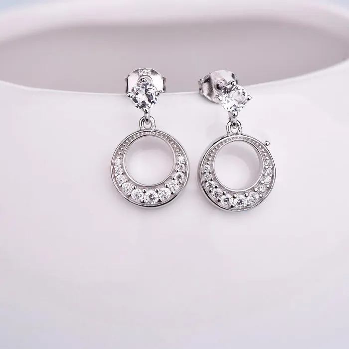 Ladies Silver Round Long Earrings sparklingselections Earrings Ladies Silver Round Long Earrings sparklingselections Earrings