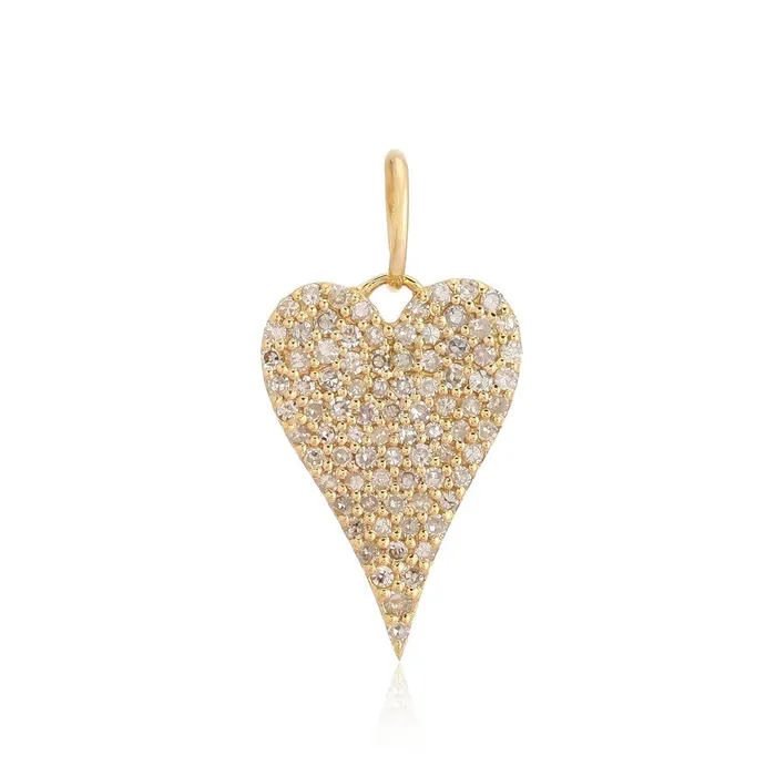 Large Pave Heart Charm Alev Collection Charm Necklaces