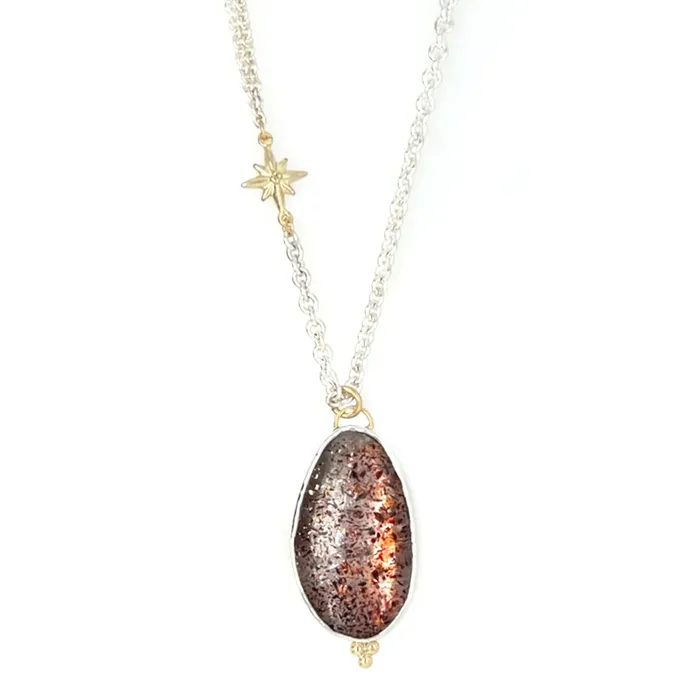 Necklaces Emily Amey Jewelry Titanium Quartz necklace in sterling silver with gold details