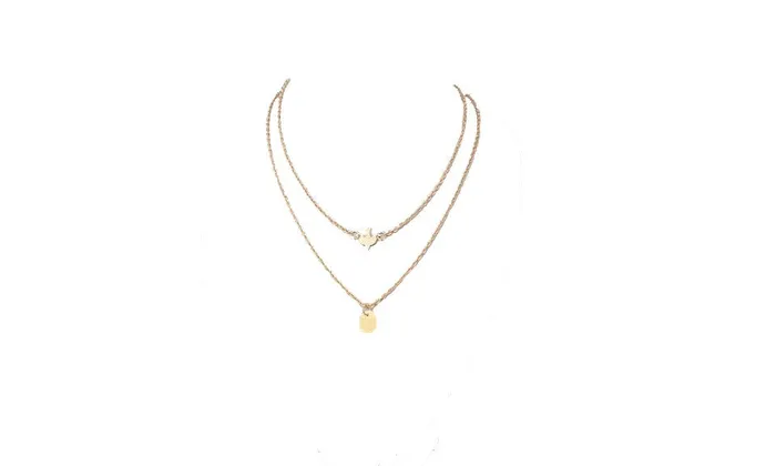Necklaces Lady Double Peace Pigeons Gold Plated Necklace sparklingselections Necklaces Lady Double Peace Pigeons Gold Plated Necklace sparklingselections