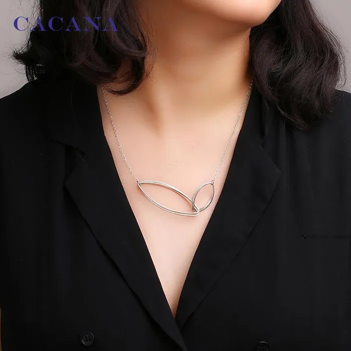 Necklaces sparklingselections Oval Fashion Geometric Pendant Necklaces