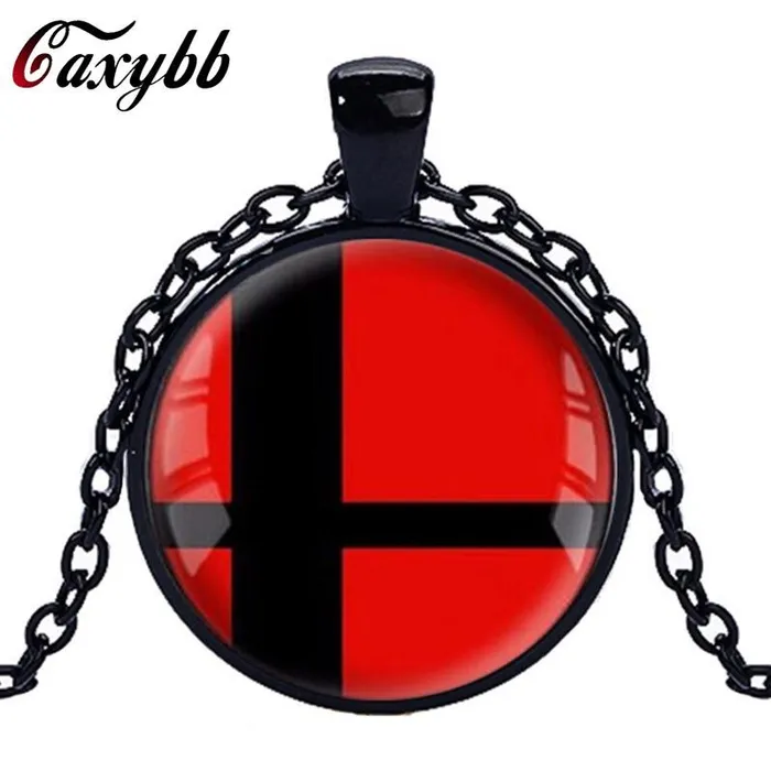Necklaces sparklingselections Smash Bros Ball Red and Black Pendant Necklace Necklaces sparklingselections Smash Bros Ball Red and Black Pendant Necklace