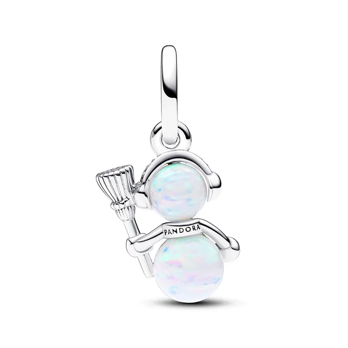 Opalescent Snowman Dangle Charm Pandora Charm Necklaces