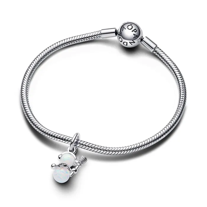 Opalescent Snowman Dangle Charm Pandora Charm Necklaces