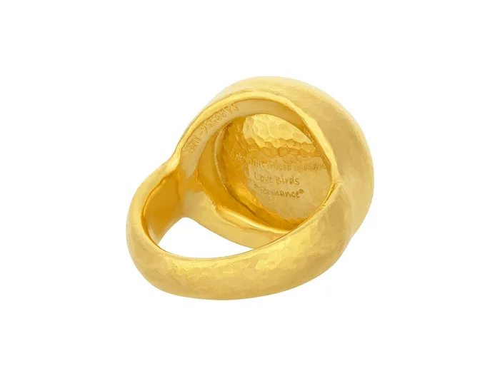 Rings GG GOLD OOAK GURHAN Antiquities Gold Micro Mosaic Cocktail Ring 17mm Round on Graduated Band Rings GG GOLD OOAK GURHAN Antiquities Gold Micro Mosaic Cocktail Ring 17mm Round on Graduated Band