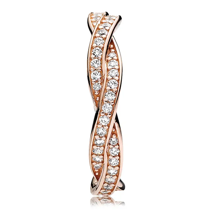 Rings Pandora Pandora Sparkling Twisted Lines Ring