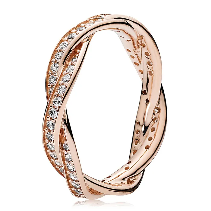 Rings Pandora Pandora Sparkling Twisted Lines Ring