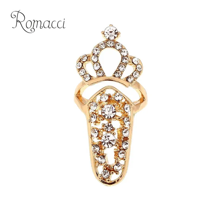 Rings sparklingselections Bowknot Crown Crystal Finger Art Nail Ring for Women Rings sparklingselections Bowknot Crown Crystal Finger Art Nail Ring for Women