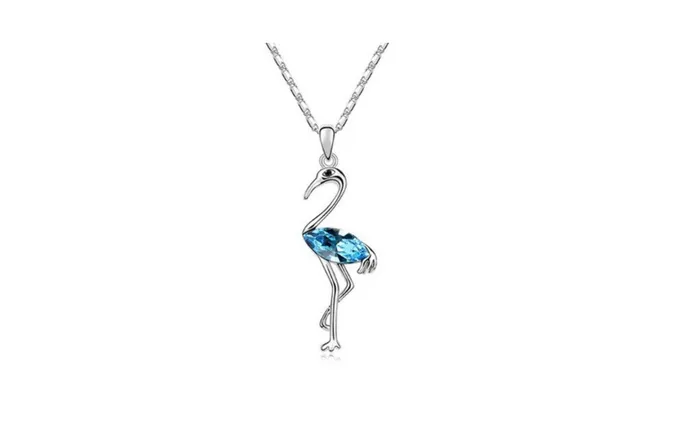 Silver Plated Trendy Swan Pendant Necklace sparklingselections Necklaces