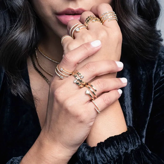 Solitaire Diamond Gold Swirl Ring Alev Collection Rings