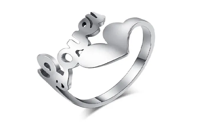 Sparkling Selection Necklaces Hollow Love Heart Trendy Stainless Steel Rings For Women Sparkling Selection Necklaces Hollow Love Heart Trendy Stainless Steel Rings For Women