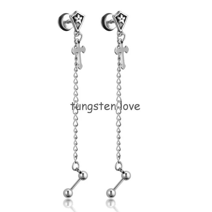 sparklingselections Cross Shield Double Pierced Earring Earrings