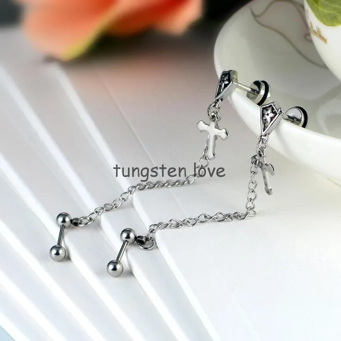 sparklingselections Cross Shield Double Pierced Earring Earrings sparklingselections Cross Shield Double Pierced Earring Earrings