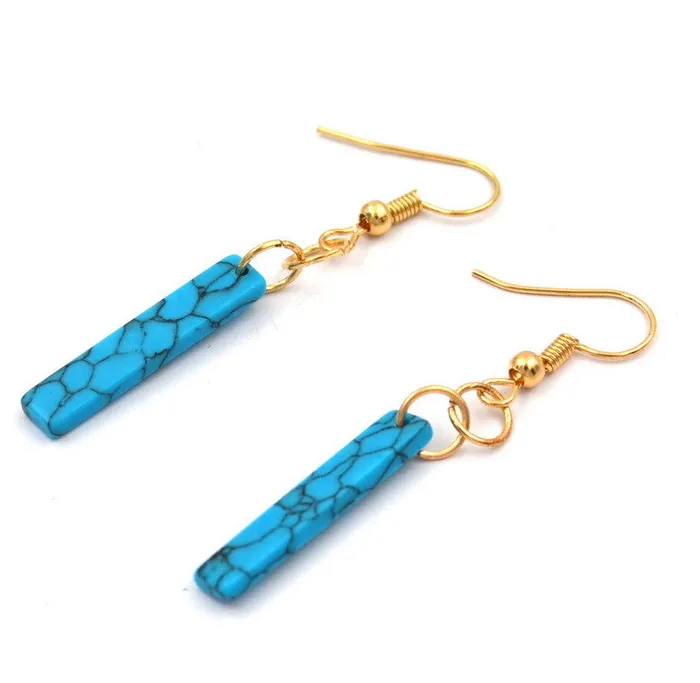 sparklingselections Earrings Rectangle Stone Dangle Earring for Women