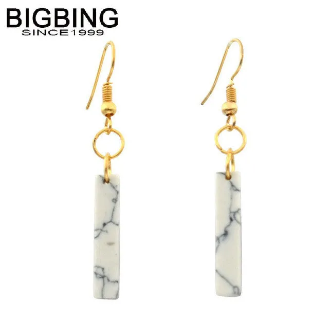 sparklingselections Earrings Rectangle Stone Dangle Earring for Women
