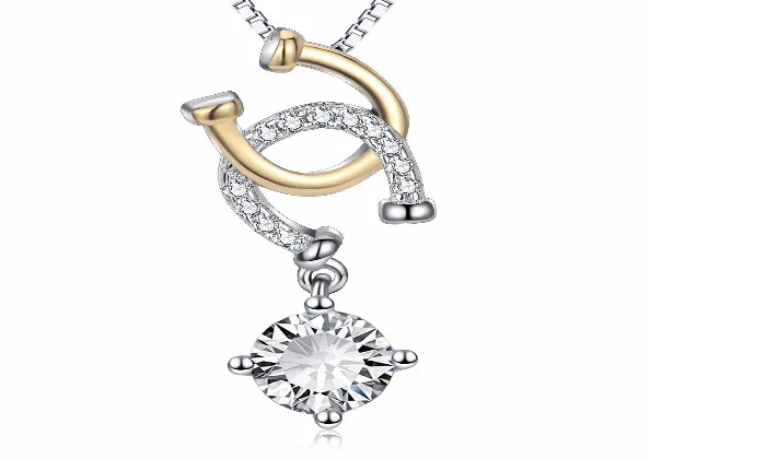 sparklingselections High Quality New Beautiful Sterling Silver Horse Hoof Pendant Ladies Cubic Zirconia Animal Necklace Necklaces sparklingselections High Quality New Beautiful Sterling Silver Horse Hoof Pendant Ladies Cubic Zirconia Animal Necklace Necklaces