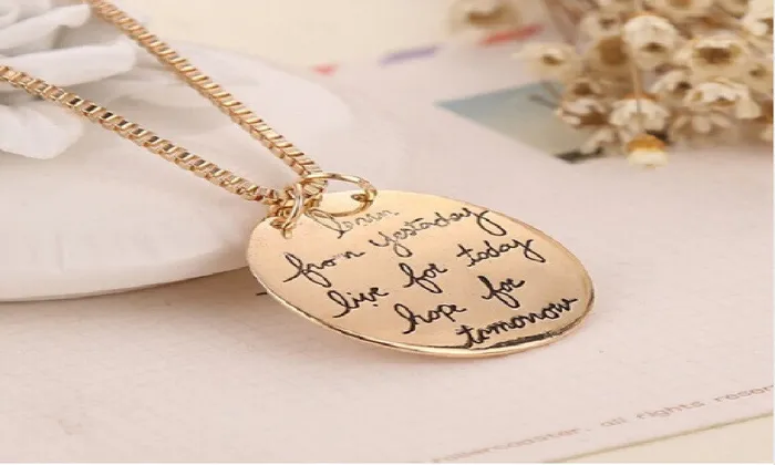 sparklingselections Necklaces Learn From YesterdayLive For Today Letter Pendant Necklace sparklingselections Necklaces Learn From YesterdayLive For Today Letter Pendant Necklace