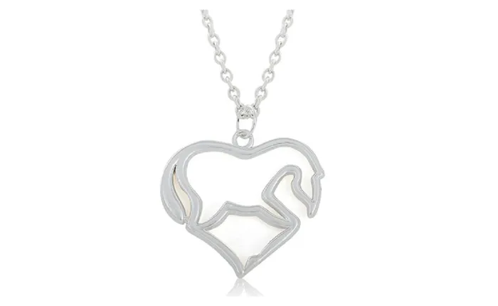 sparklingselections Necklaces Silver Plated Hollow Horse Pendant Chocker Chain Necklace For Unisex sparklingselections Necklaces Silver Plated Hollow Horse Pendant Chocker Chain Necklace For Unisex