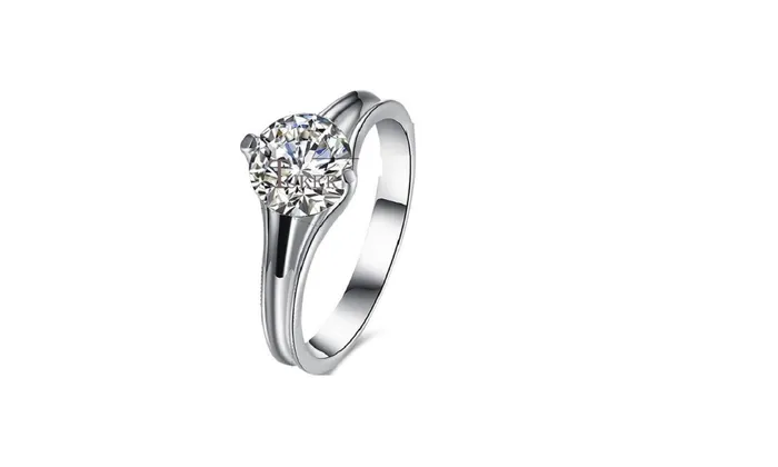 sparklingselections Rings Fashion Round Claw Crystal Row Drill Wedding Ring