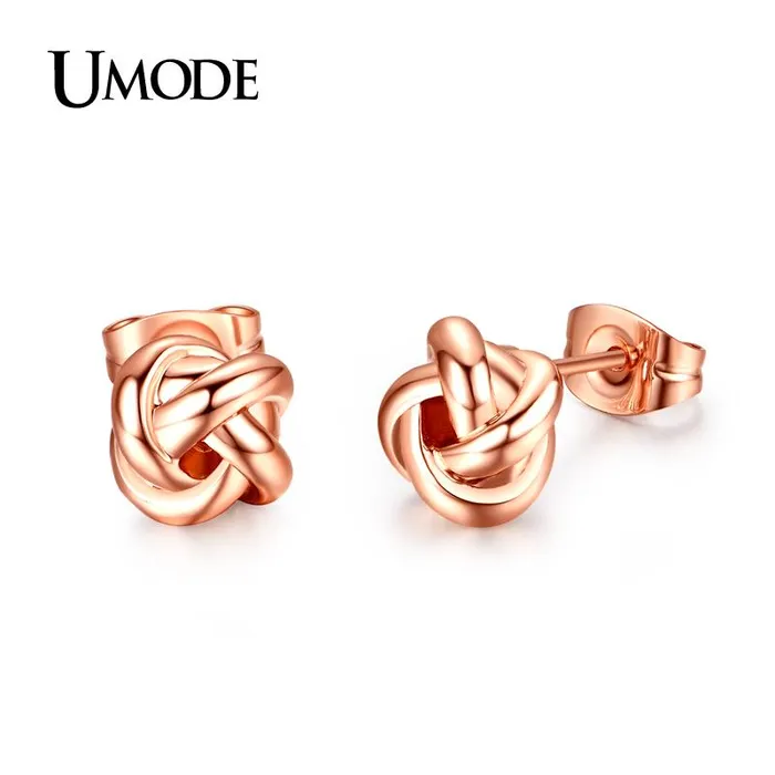sparklingselections Rose Gold Color Classic Love Knot Post Stud Earrings Earrings sparklingselections Rose Gold Color Classic Love Knot Post Stud Earrings Earrings