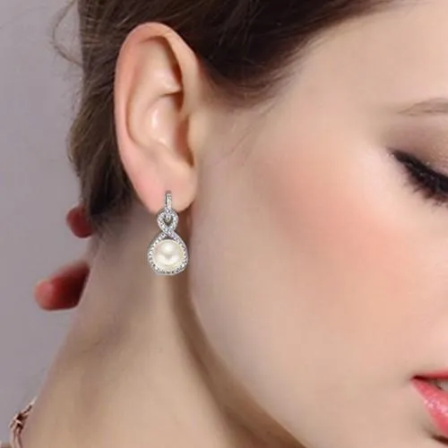 Sterling Silver Infinity Bridal Earrings sparklingselections Earrings