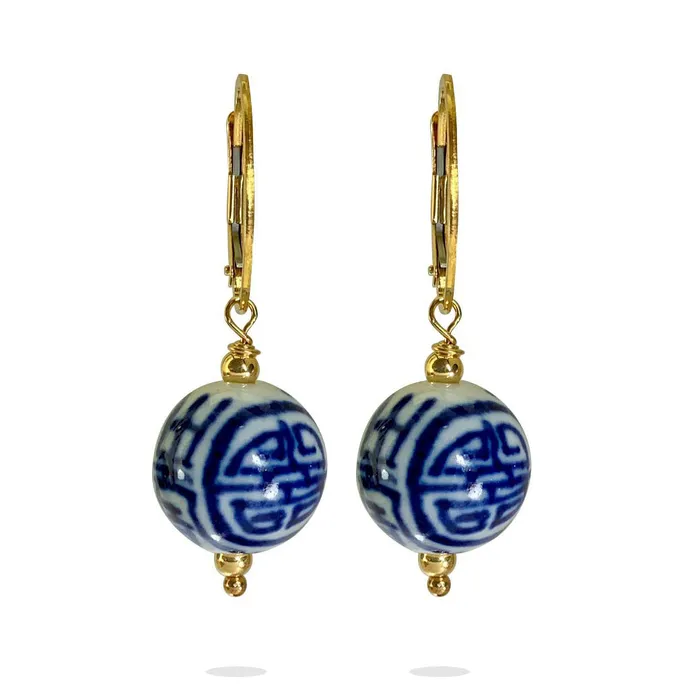 Vintage Japanese Porcelain Earrings Elisa Ilana Earrings