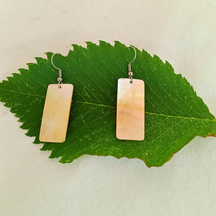 Yellow Shell Earrings Cherokee Copper Earrings