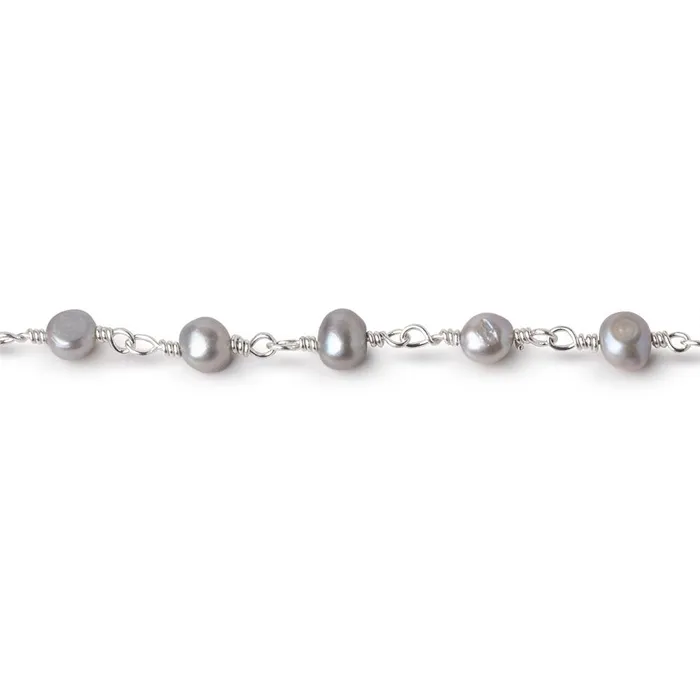 45mm Silver Petite Baroque Pearls on 925 Silver Chain Beadsofcambaycom Necklaces 45mm Silver Petite Baroque Pearls on 925 Silver Chain Beadsofcambaycom Necklaces